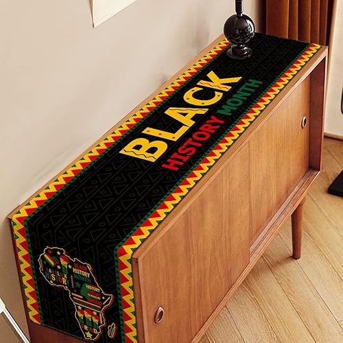 Miniatura 4 de Nepnuser Camino de mesa del mes de la historia negra, decoración de fiesta de la herencia afroamericana, febrero, libertad negra, decoración del