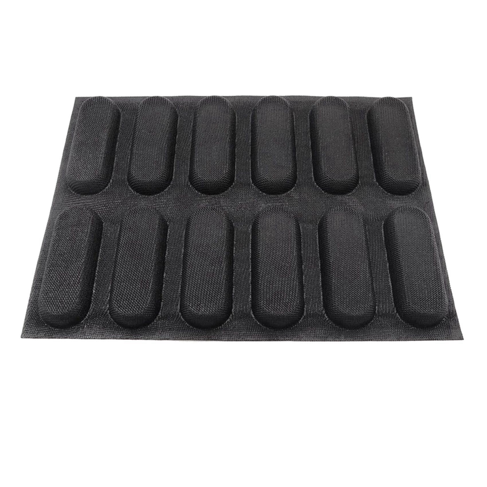 Speesy 3X 12 Trous en Silicone Pan-Antiadhésif Percé pour Pain, Moules pour Hot Dog, Doublures de Four Moule à Pain