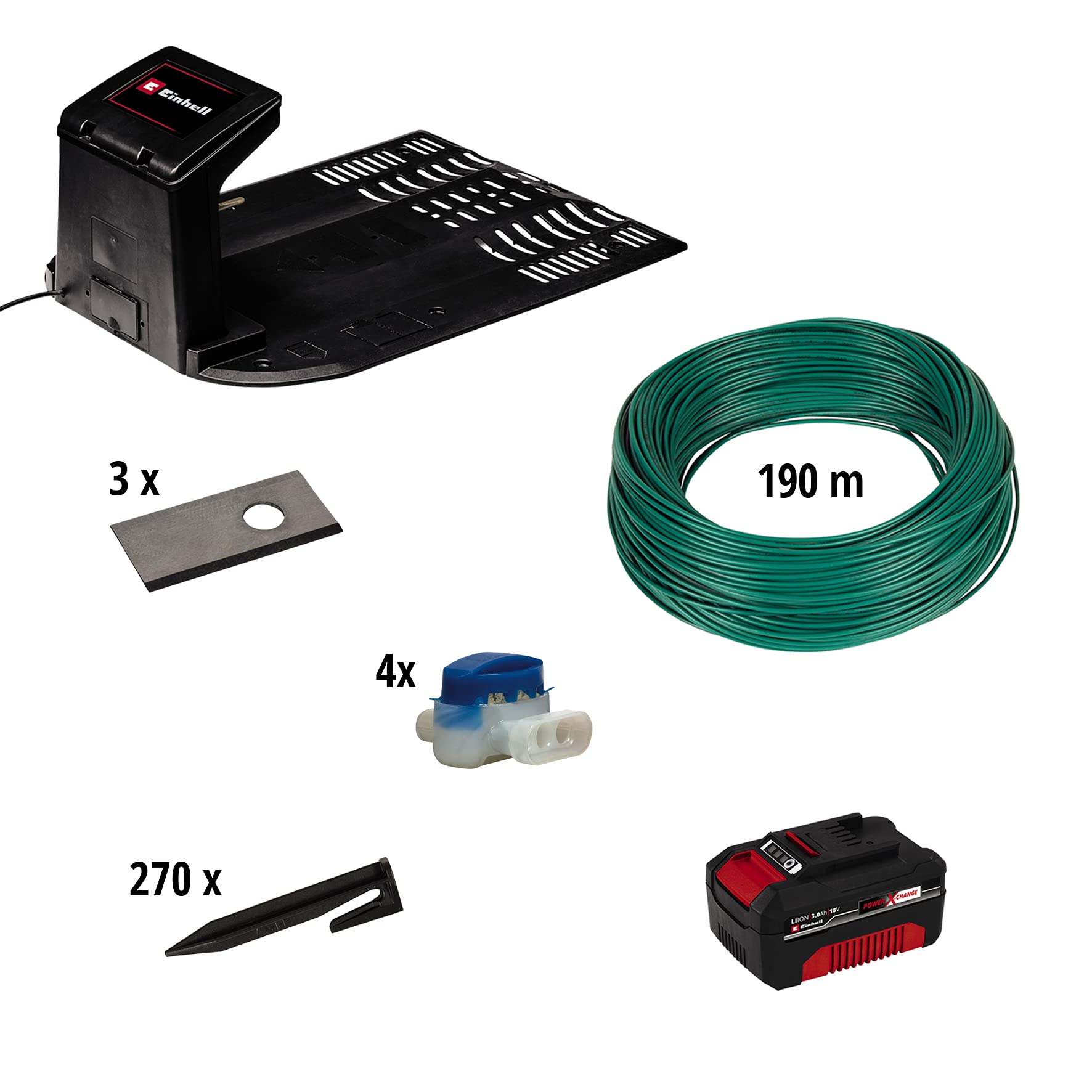 Einhell Roboter-Rasenmäher FREELEXO 900 LCD BT (Lithium-Ionen, 18 V, bis zu 900 m², Multizonenmäher, Bluetooth App-Steuerung, für Steigung von bis zu 35%, inkl. PXC-Batterie und Installationszubehör)