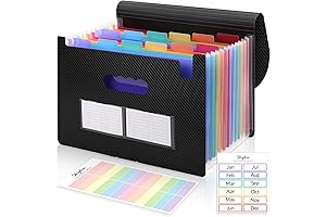 SKYDUE Accordion File Organizer: Conquer Clutter with 12 Color-Coded File Pockets