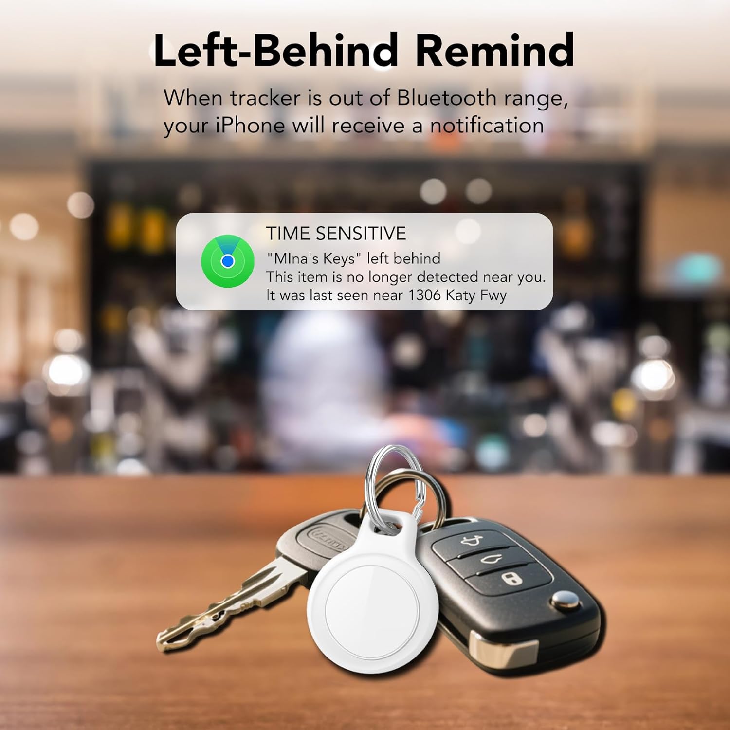 Air Tracker Tag-2 Pack, Smart Bluetooth Tracker for Apple Find My (iOS Only), IP67 Waterproof Tracker with Keychain, Item Finder and GPS Finder for Keys, Luggage, Wallet, etc, Replaceable Battery