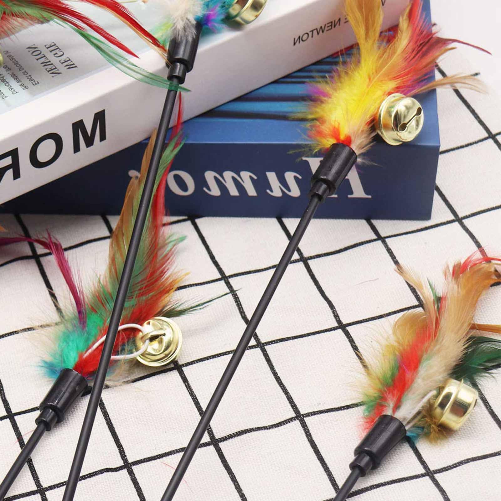 Set of 6 Feather Wands for Cats - Variable Colour - Coloured Feathers - for Cats and Kittens, Chroma - Image 4