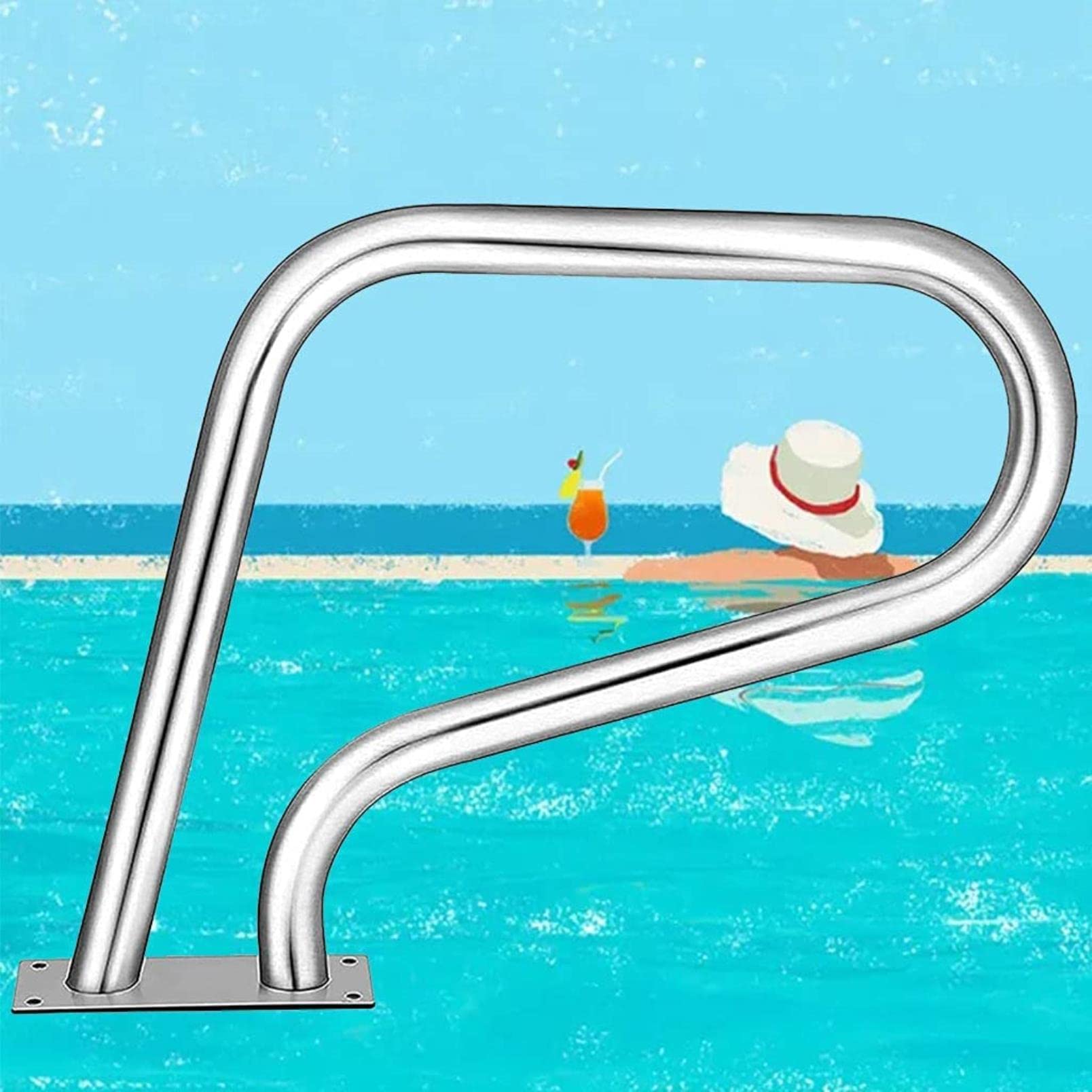 Main courante de piscine à montage facile avec haute capacité de charge