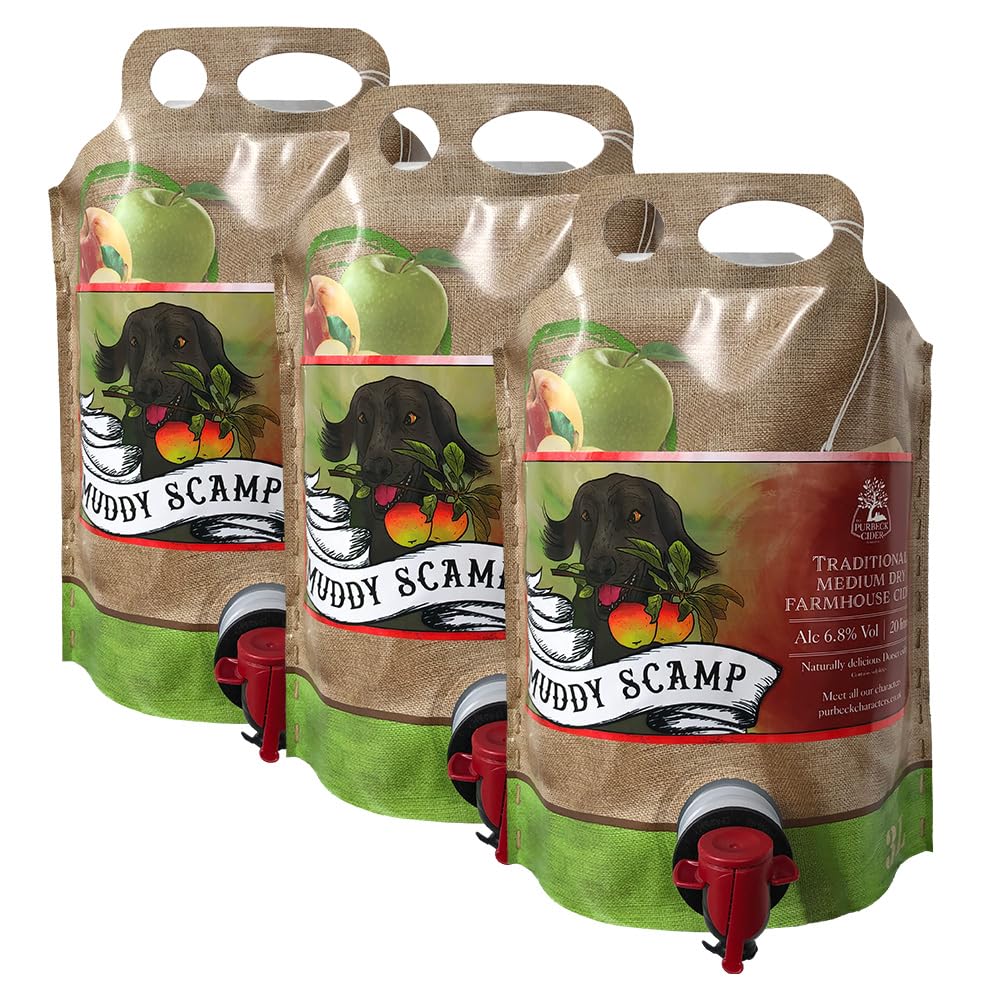 The Purbeck Cider Company – Muddy Scamp Medium Dry Farmhouse Cider 3 x 3 Litre Pouch