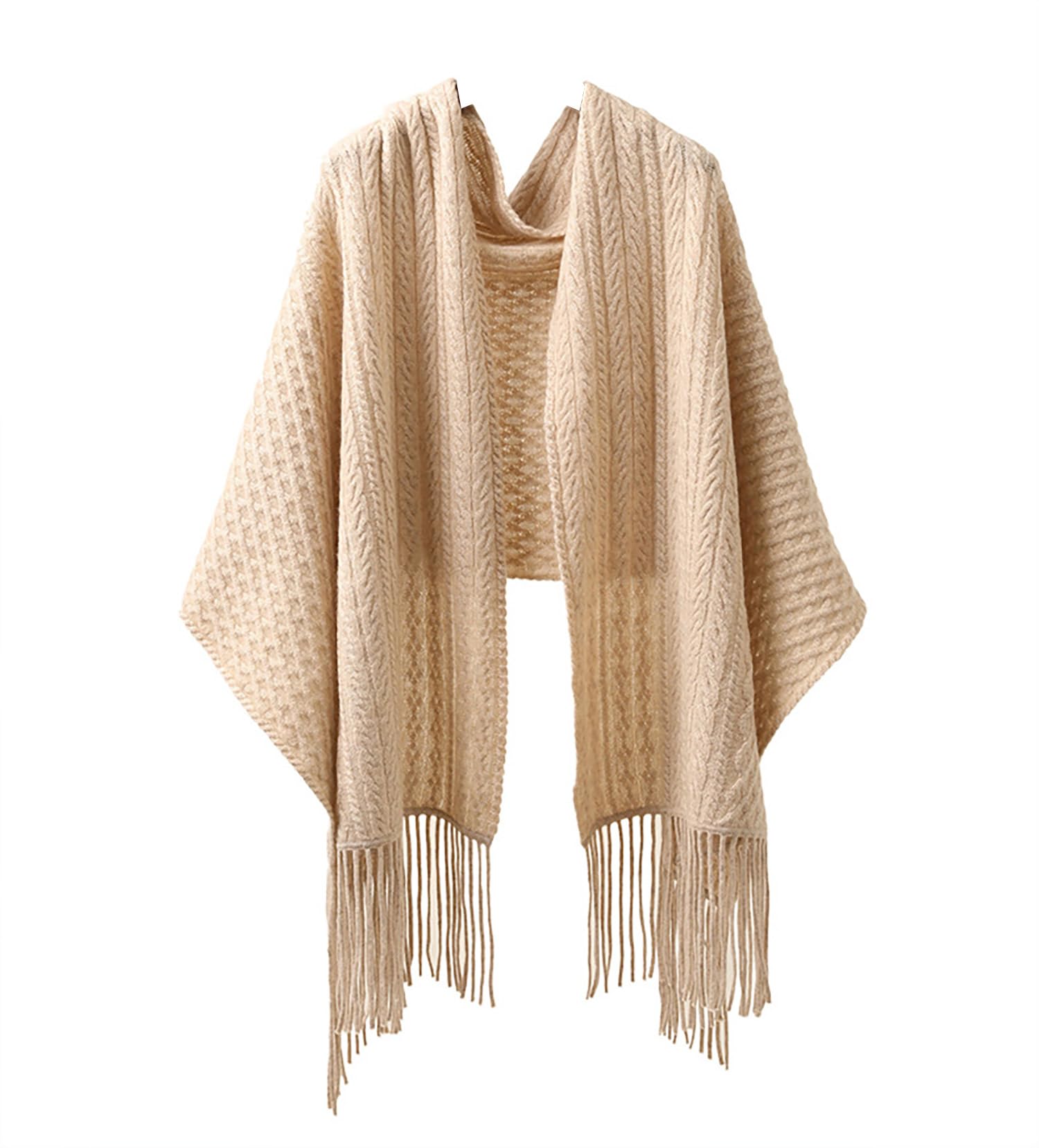 100% Pure Cashmere Luxury Cable Knitted Scarf Shawl Wrap