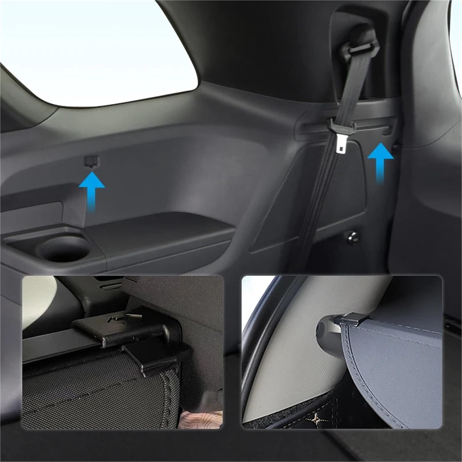 for Ford Everest 2016 2017 2018 2019 2020 Retractable Trunk Cargo Cover Parcel Rack Shield Privacy Auto Accessories(Carbon Fiber)