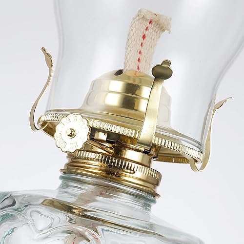 Miniatura 9 de Lámpara clásica de queroseno grande con asa Lámpara de aceite transparente Cámara de linterna Lámparas de aceite de vidrio vintage para uso en