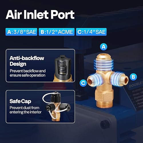 Miniatura 6 de VIVOHOME 1 bomba de vacío HP 9.6 CFM de doble etapa HVAC y medidor de colector de CA de 4 vías con detector de fugas mangueras de 5 pies y