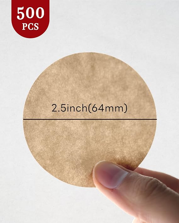 500 PCS Coffee Filters for Aeropress,64mm Unbleached Natural Paper,Round Replacement Compatible with Aeropress Coffee Makers