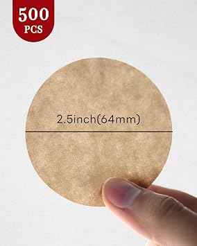 500 PCS Coffee Filters for Aeropress,64mm Unbleached Natural Paper,Round Replacement Compatible with Aeropress Coffee Makers