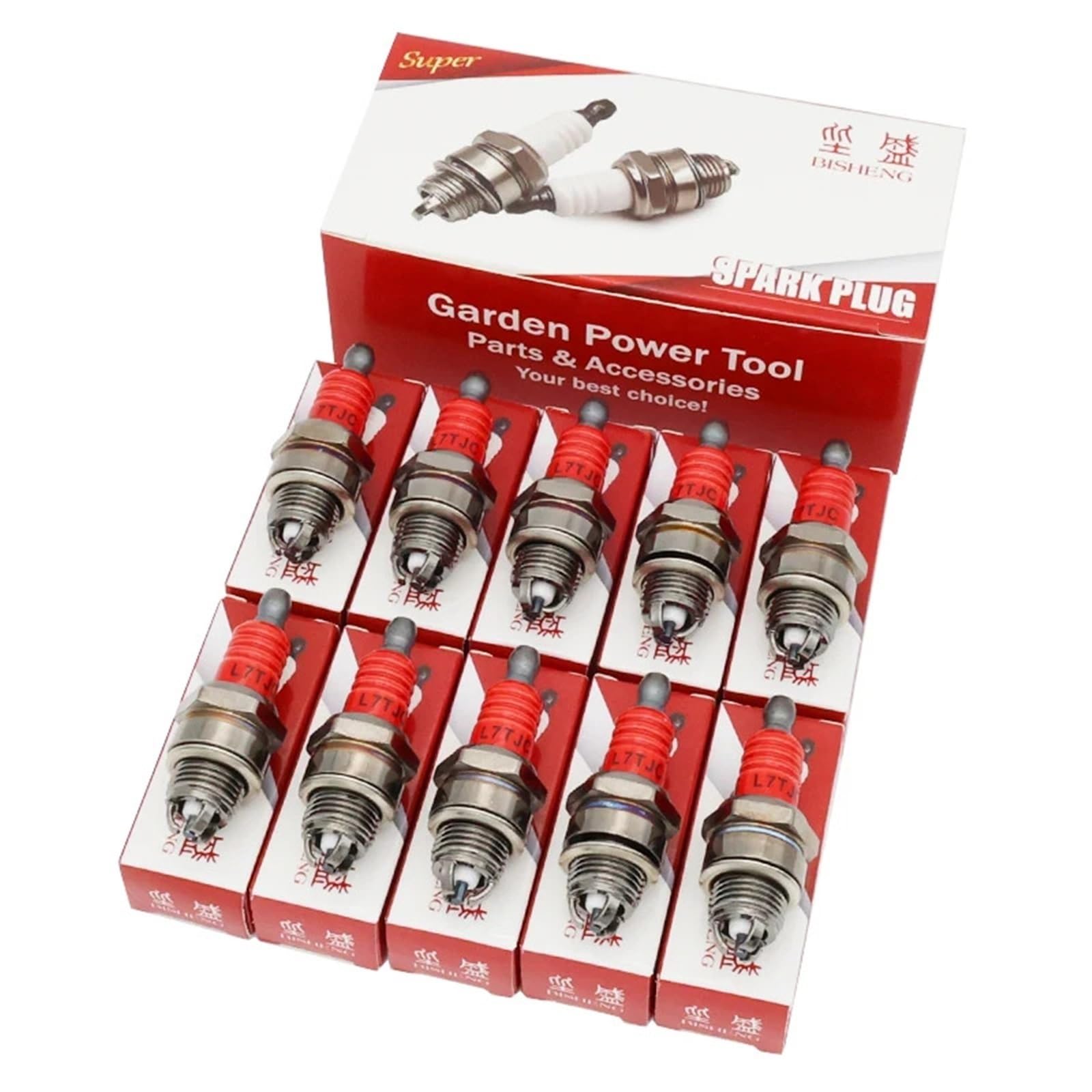 Świeca zapłonowa M14*1,25 L7TJC L7T Części do narzędzi ogrodniczych Benzynowa piła łańcuchowa Akcesoria do kos do zarośli(10 pcs)