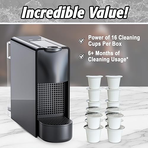 Miniatura 7 de Quick & Clean Paquete de 16 cápsulas de limpieza compatibles con las máquinas de espresso originales Nespresso de una sola porción, elimina manchas,