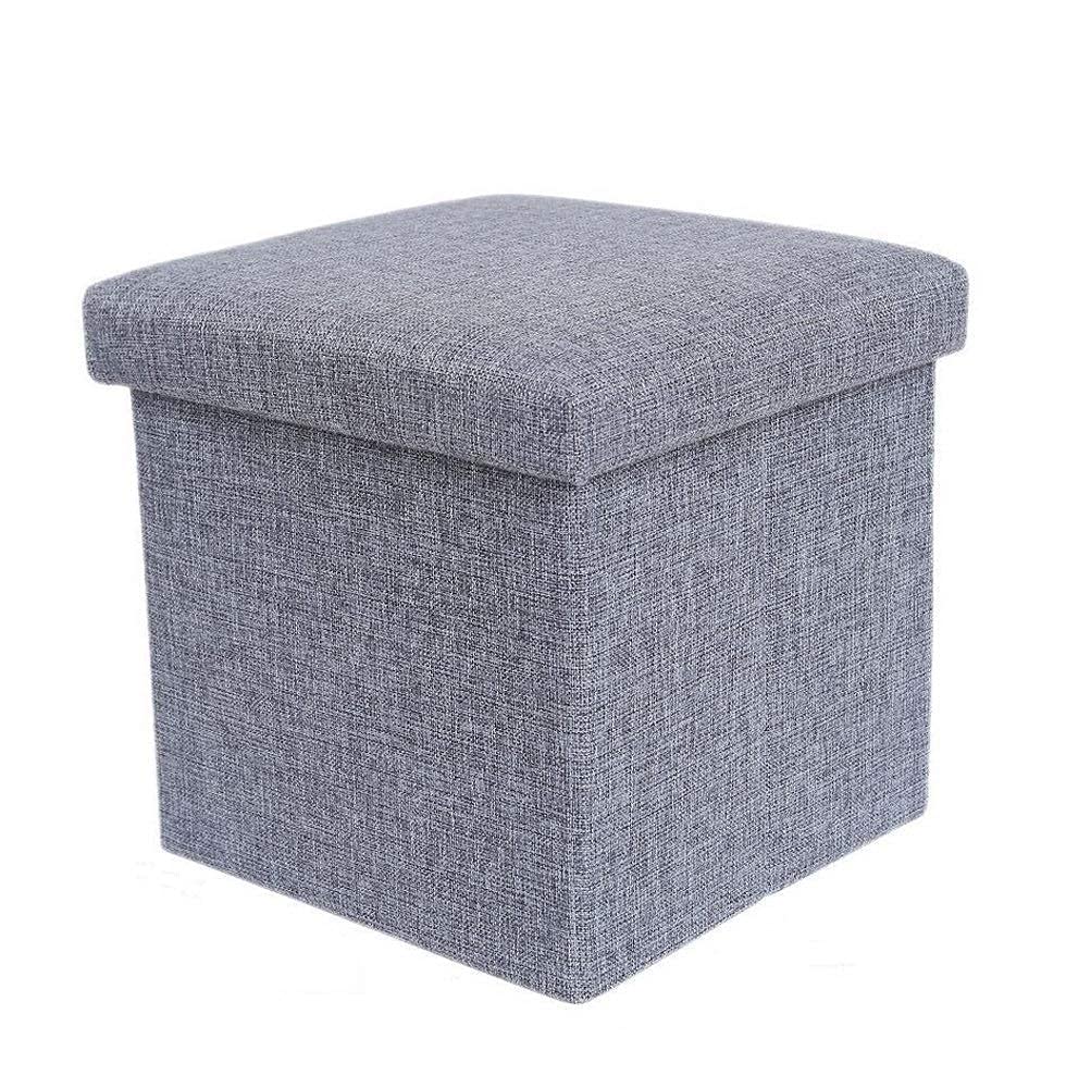 Qolixs Cube Shape Storage Chair Foot Rest Ottoman Bench Solution Stool for Home Storage Organization with Cushion Seat Lid-1 Pack,(Stool)-picture-29