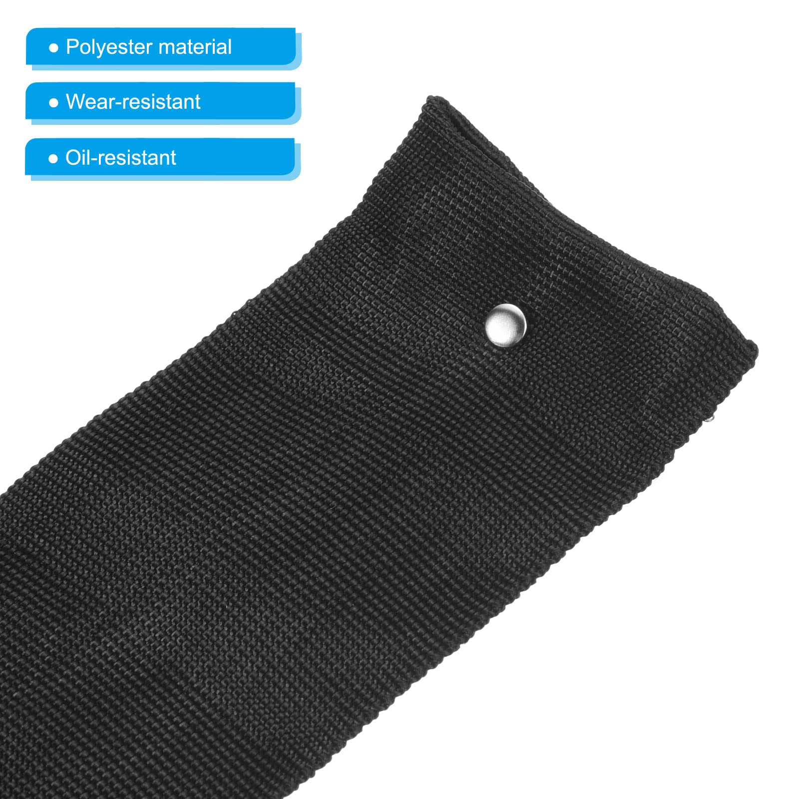 PATIKIL Winch Rope Protector 1m/3.28ft, Polyester Protective Sleeve with Buckle Universal for 7cm/2.76in Width Cable Line, Black - Image 4