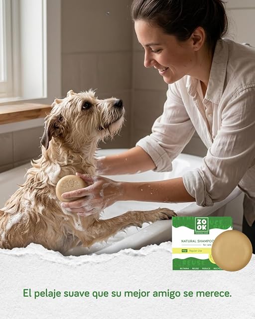 Foto 2 de 2 de ZOOK Champú Sólido Natural para Gatos y Perros, Uso Frecuente, 80gr, con Aceite de Jojoba
