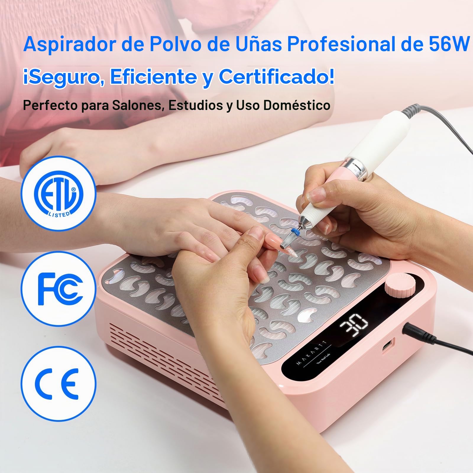 Makartt Larina Professional - Aspiradora de uñas con pantalla LED