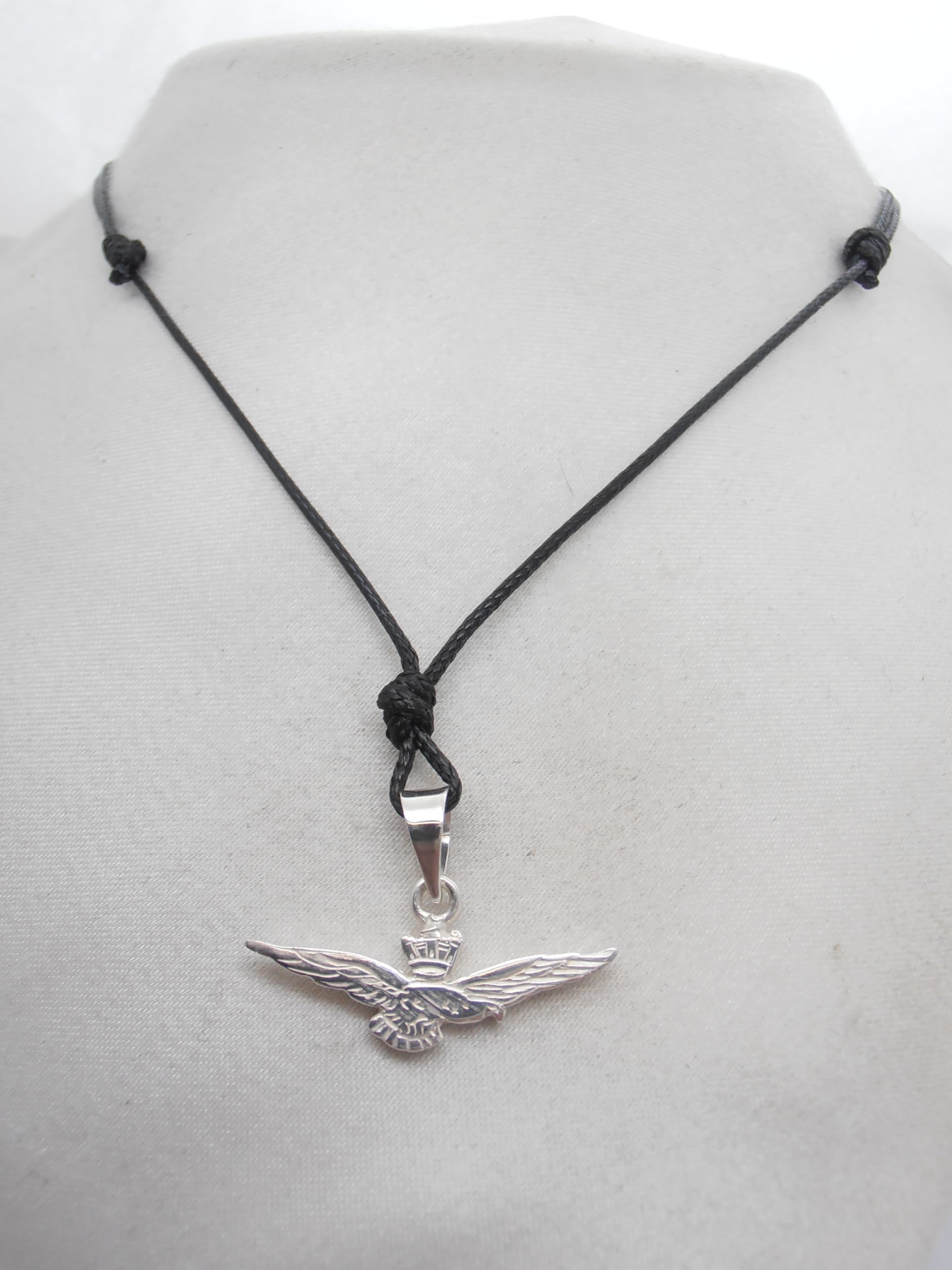 Aeronautica Militare Italiana : Ciondolo in Argento 925 con l' Aquila Simbolo - misura piccola - Pendente Brevetto Pilota Aereo - Aeroplano - Stemma