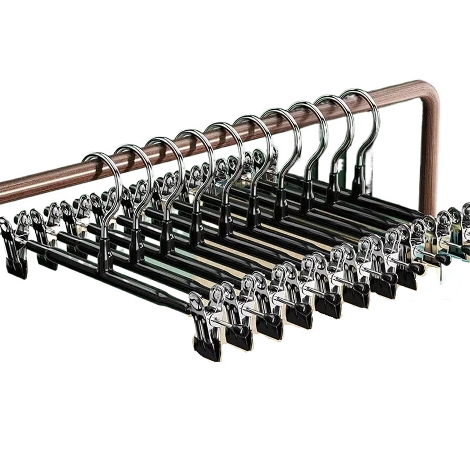 Coat Hangers Rack Clip Stainless Steel Trousers Wardrobe Anti-slip Clothespin Pants Clamp Clothes Hanger For Skirt(5pc)