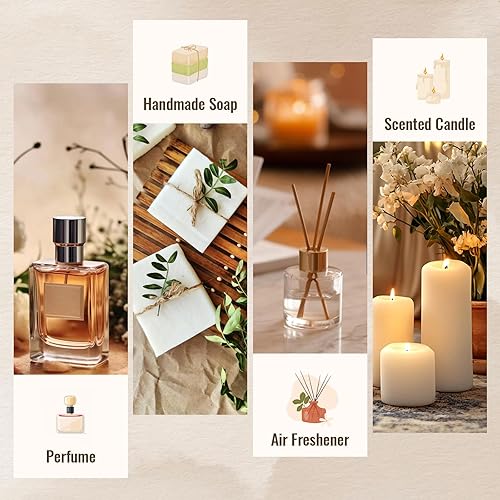 Miniatura 43 de Juego de aceites esenciales de panadería, aceites aromáticos de 6 x 0.3 onzas líquidas para difusores del hogar, fabricación de velas y jabón