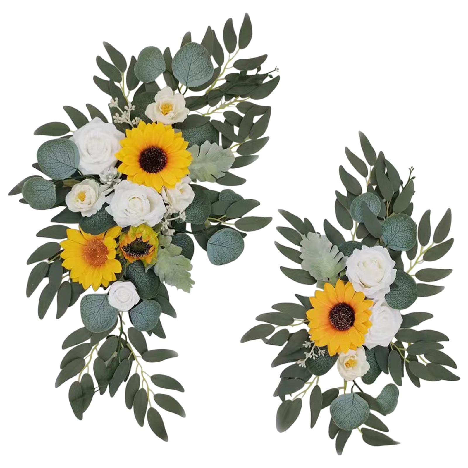 2 de Boda, Flores, Girasoles, Decoración, Estilo Rústico, para Puerta Trasera, Fiesta, Opción 3A