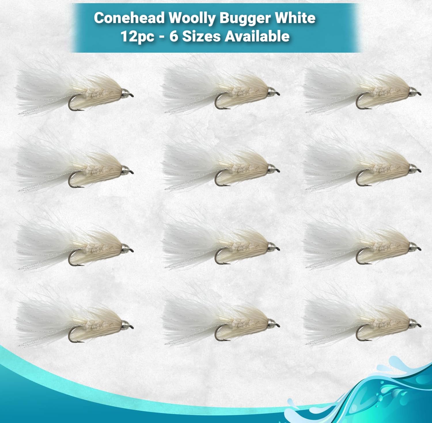 Feeder Creek Fly Fishing Flies | 12pc Woolly Bugger | Trout Flies | Bass Flies | Flies for Fly Fishing | Streamer Flies | Fly Fishing Assortment