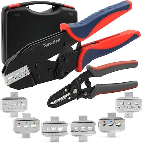 Miniatura 8 de Newdeli Herramienta de crimpado Deutsch Tamaño 16 Herramienta de conector Deutsch 4 vías sangría 8 Tipo de impresión Crimpadora de barril cerrado 14