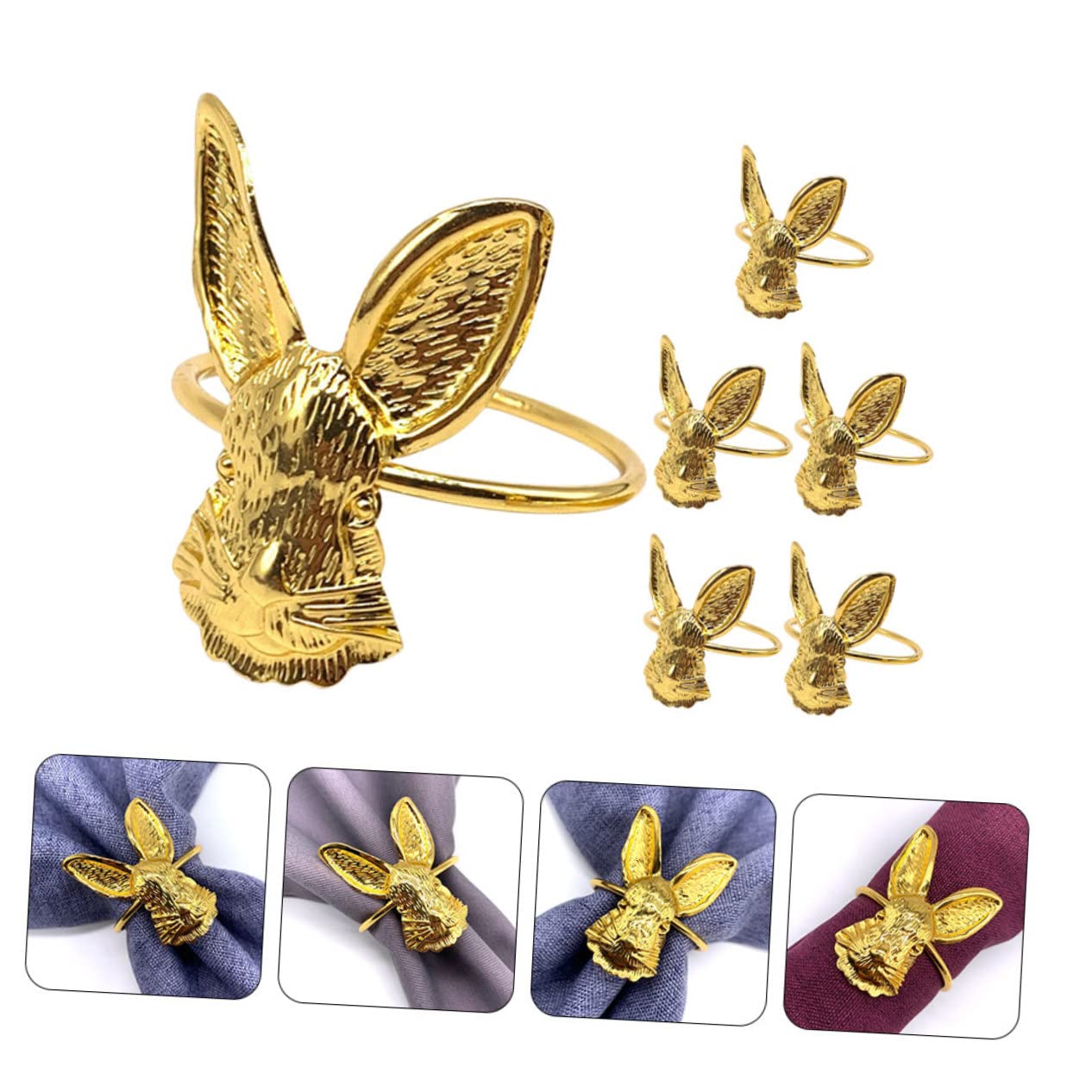 Alipis 4 Set Portatovagliolo Metallo Decorazioni Eleganti Per Tavola Con Design Forma Coniglio Per E Feste Riutilizzabili E Facili Da 6 Pezzi * 4