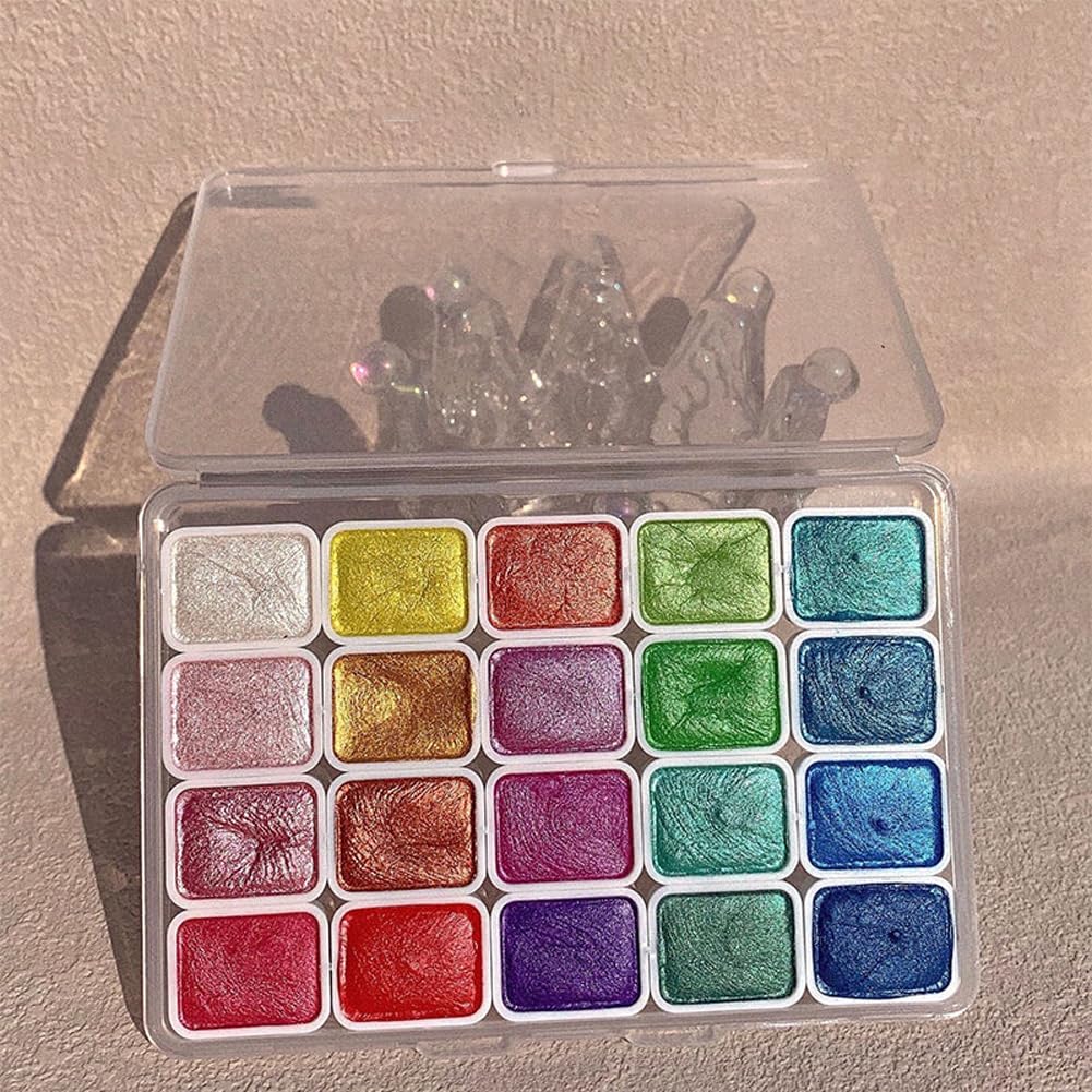 LUCKKY 20 Colors Watercolor Painting Set, Watercolor Paint Set, Portable Boxes Travel Watercolor Sets, Painting Art Supplies for Kids Adults, Beginners (A)