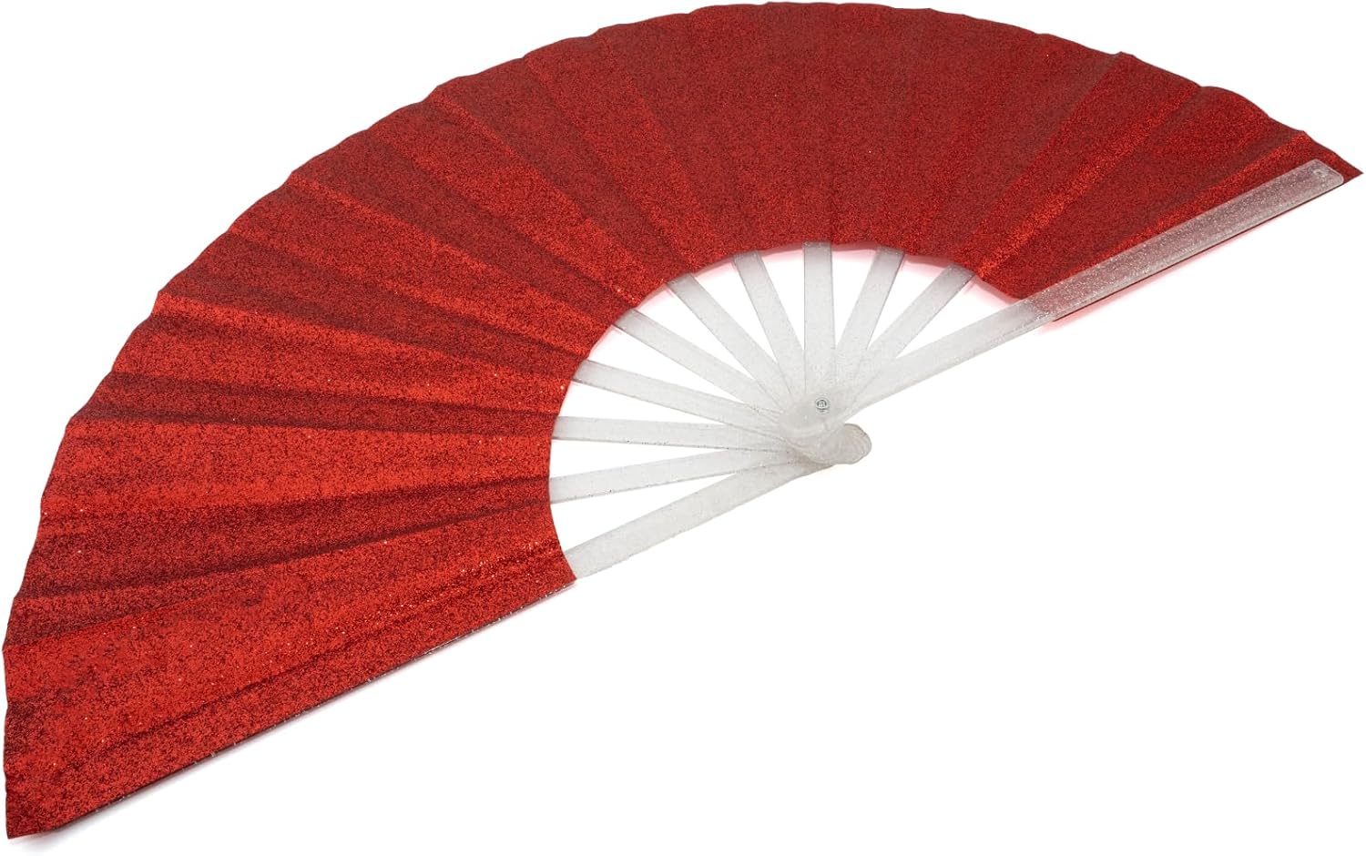 20PCS Large Handheld Rave Folding Fan for men/women,Foldable Decorative Fans,rave accessories,Used for Dance,Parties,Wedding,Music Festival, Decorations (Glitter Red)