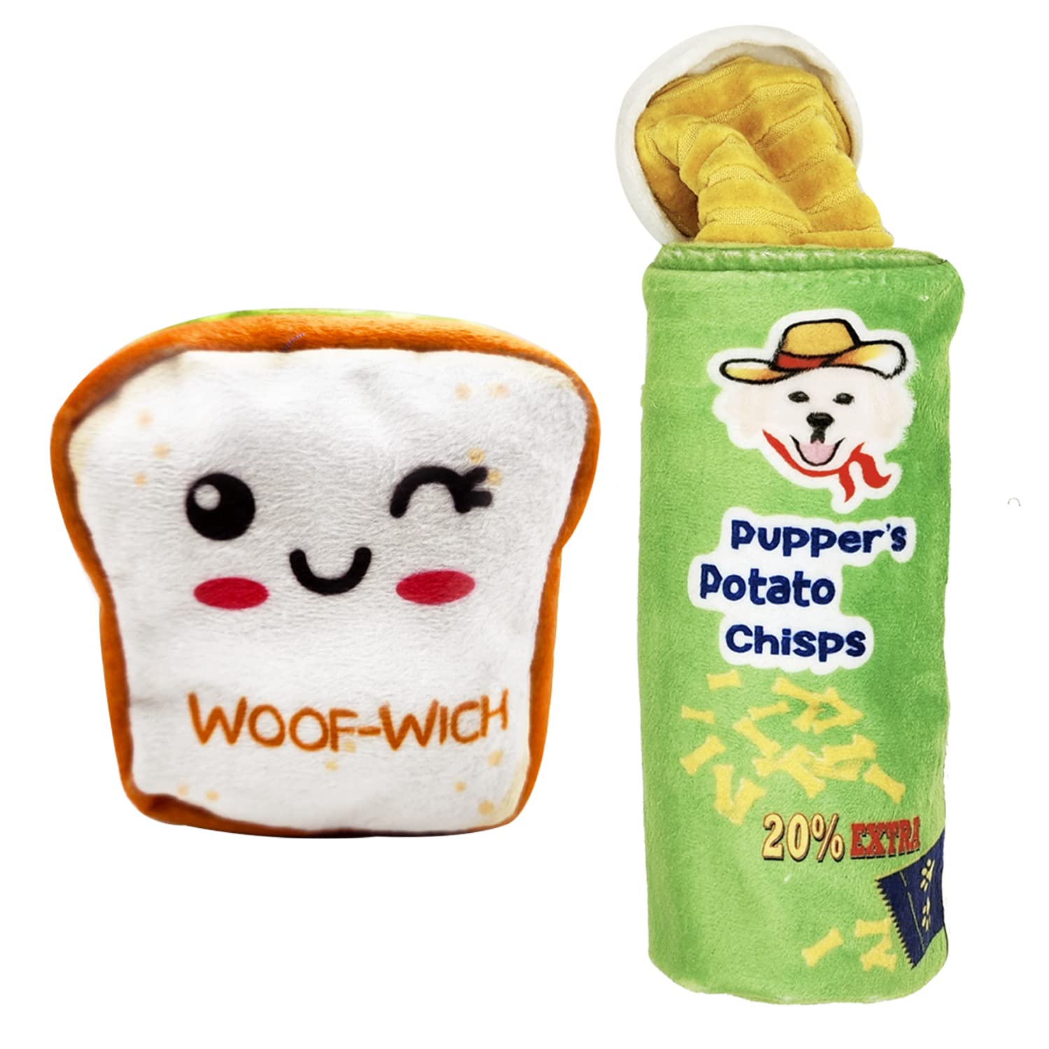 Goofy Tails Food Buddies Plush Dog Toys Combo of 2 Squeaky Plush Toys for Dogs (Sandwich + Pupper Potato Chips), Crinkle Toy for Puppies (B09T38XRVM) Amazon Price History, Amazon Price Tracker