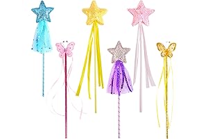 BANBALLON 6 PCS Princess Butterfly Fairy Wands for Girls, Dreamlike Role Play Dressup Accessory