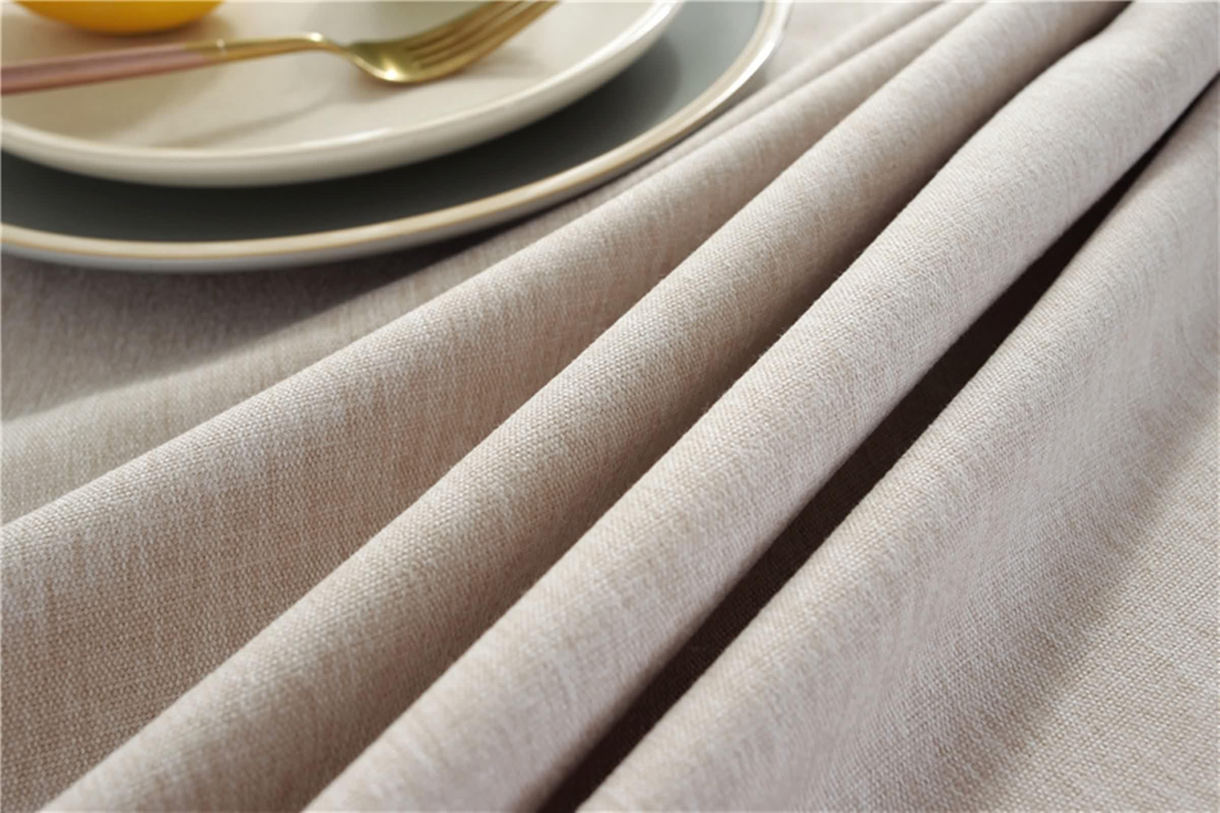 Party Tischdecken, Runde Tischdecken Khaki Polyester Einfarbig Table Cover Round 160CM für Geburtstag Hochzeit