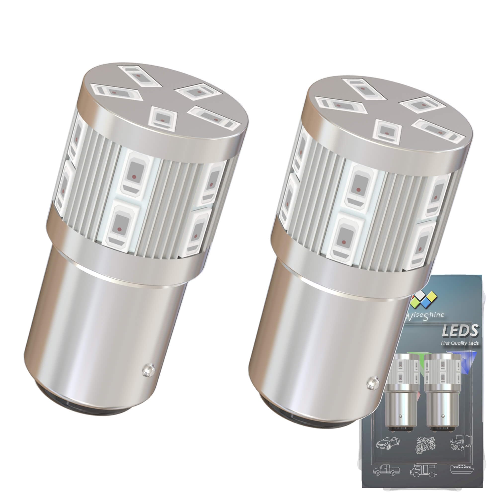 BA15D H/L LED Bulb 1142 1076 Light Bulb Red for Car Marine Boat Truck Camper Trailers Motorhomes Back Up Light Lights DC 12V-24V (Pack 2)