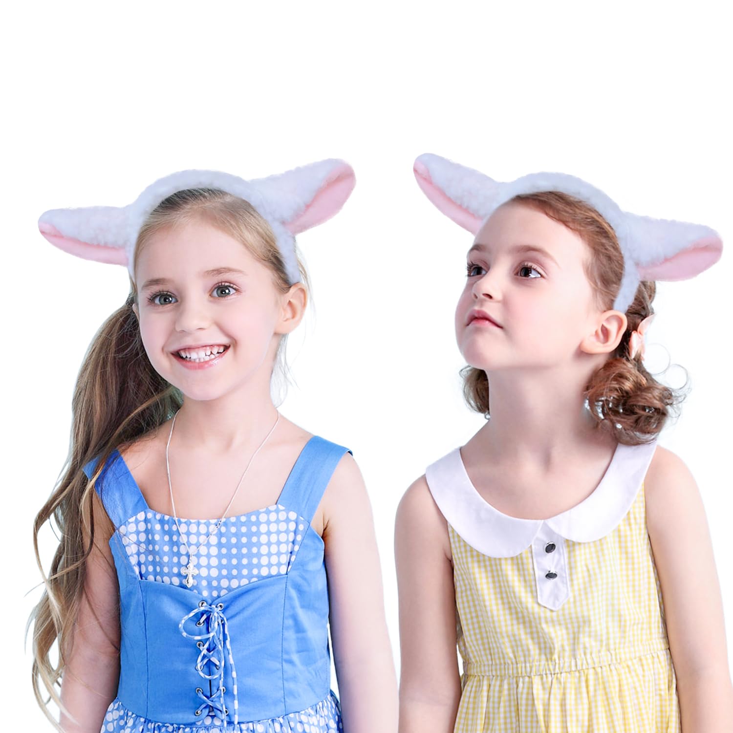 AOVNA Sheep Ears Headband - Cute Sheep Ears Fancy Dress Accessory - White and Pink Lamb Headband Hair Accessory - Image 2
