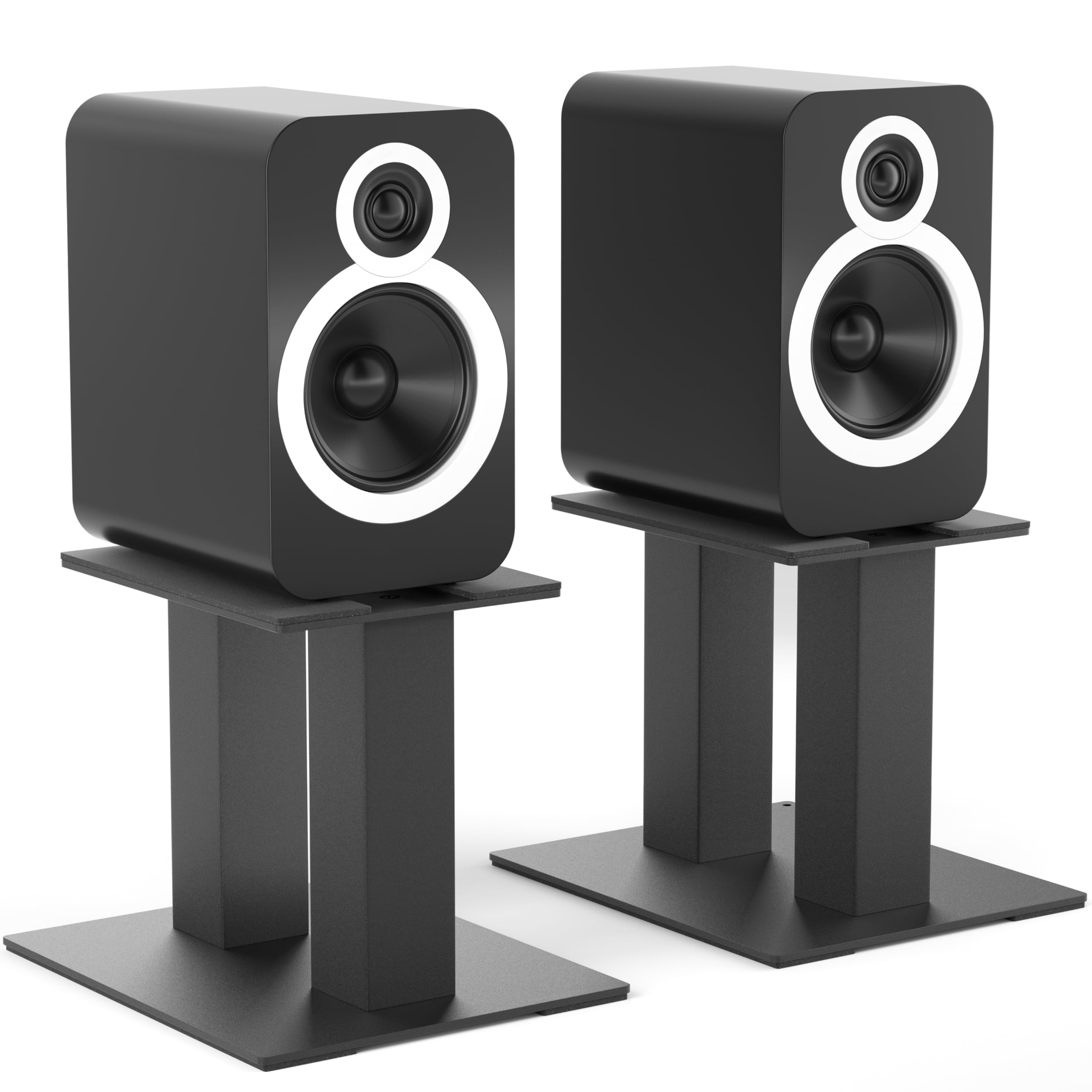 2er-Pack Desktop Lautsprecherständer, Universelle Desktop Audio Ständer aus Metall bis zu 13 KG, 2 Ständer für Computer und Bücherregal Lautsprecher (Regulär)