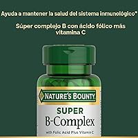 Vista 3 de Nature's Bounty Vitaminas del Complejo Súper B con Vitamina C y Ácido Fólico, Vitaminas para el Apoyo Inmune y la Energía Celular, 150 Tabletas