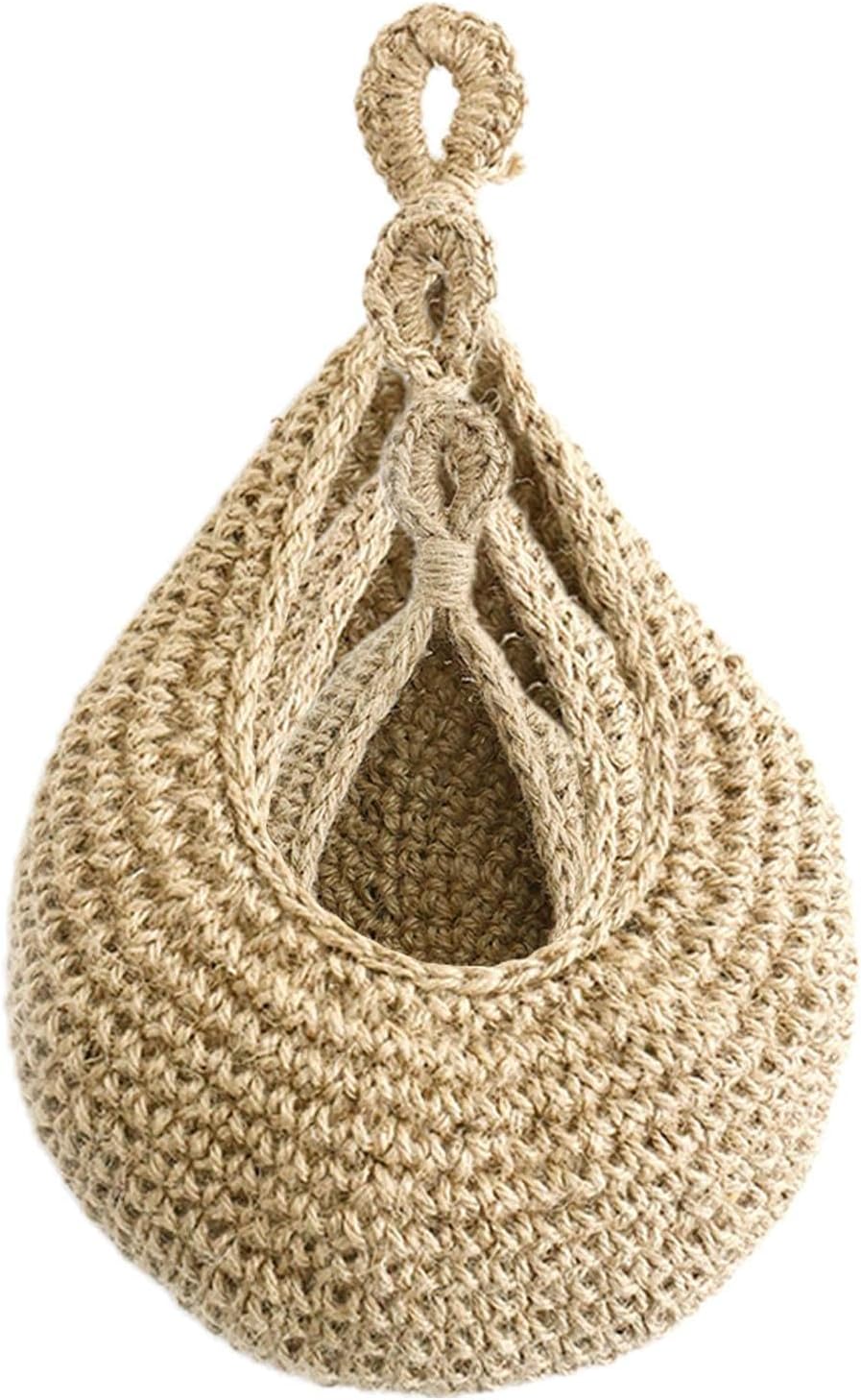 Boho Wall Baskets – Set of 3 Woven Cotton Rope, Ventilated Storage Holder, Farmhouse Cottage Rustic Design, Multi Purpose Functional Decor | Perfect for Kitchen Pantry Fruit Vegetable Wall Hanging