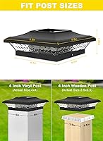 Vista 2 de T-SUN Luces Solares para Tapas de Postes Paquete de 6 para Postes de Vinilo/Madera de 4x4, Impermeables para Exteriores Blanco Cálido y Frío