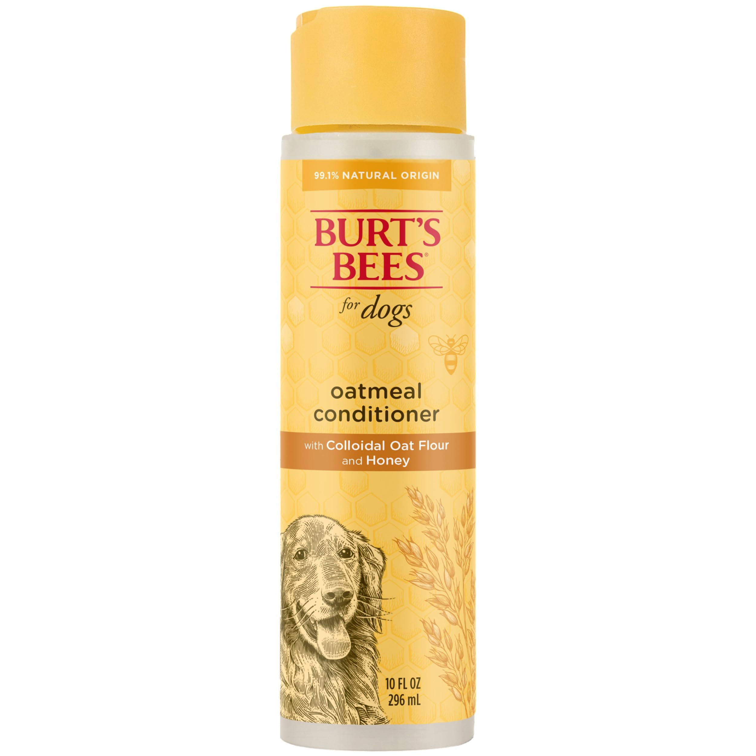 BURT'S BEES FOR PETSOatmeal Dog Conditioner with Colloidal Oat Flour & Honey - Soothing Relief Conditioner for Dogs, Gentle Dog Hair Conditioner for Oatmeal Bath, Grooming Supplies, 10 Fl Oz