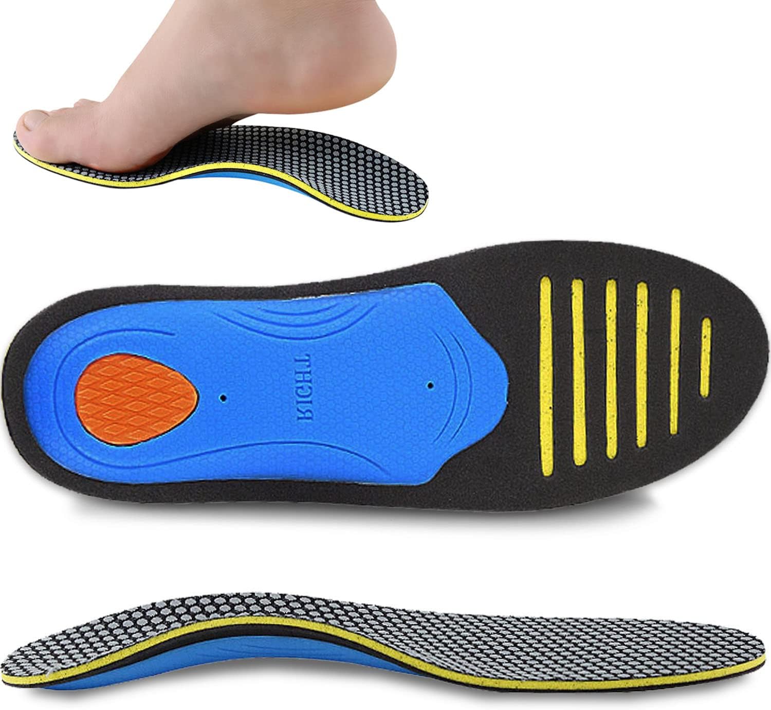 FOXTECH Plantar Fasciitis Arch Support Insole for Men and