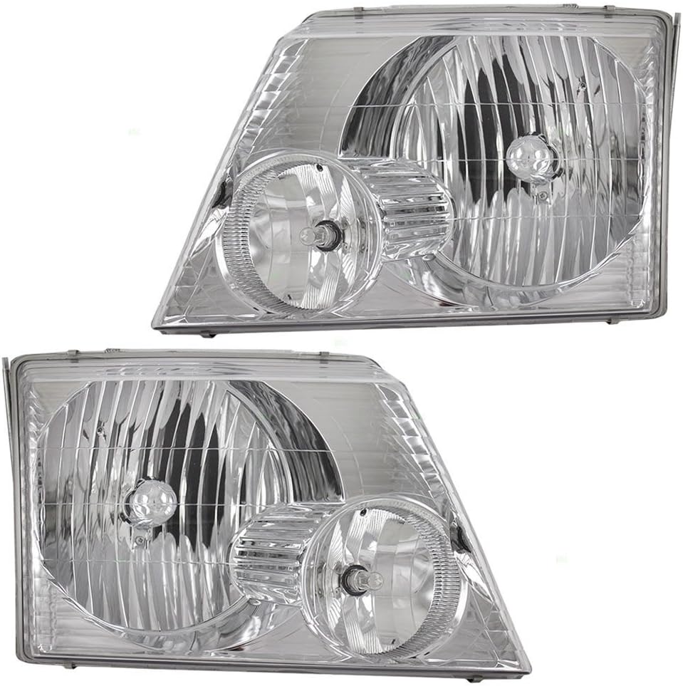 Fleetwood Terra 2008-2010 RV Motorhome Pair (Left & Right) Replacement Front Headlights with Bulbs