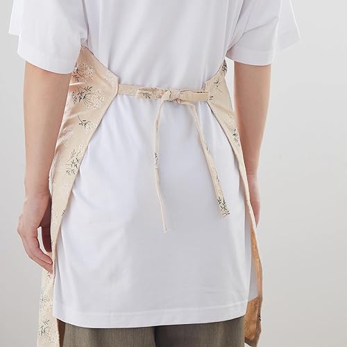 Miniatura 5 de Delantal de cocina para panadería, delantal de chef ajustable, cinturón de viento japonés con 1 bolsillo, adecuado tanto para hombres como para