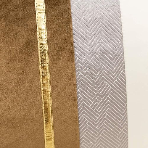 Miniatura 5 de Avigers Funda de cojín de terciopelo a rayas de cuero marrón, blanco, dorado, marrón, café, 22 x 22 pulgadas, funda de almohada decorativa para
