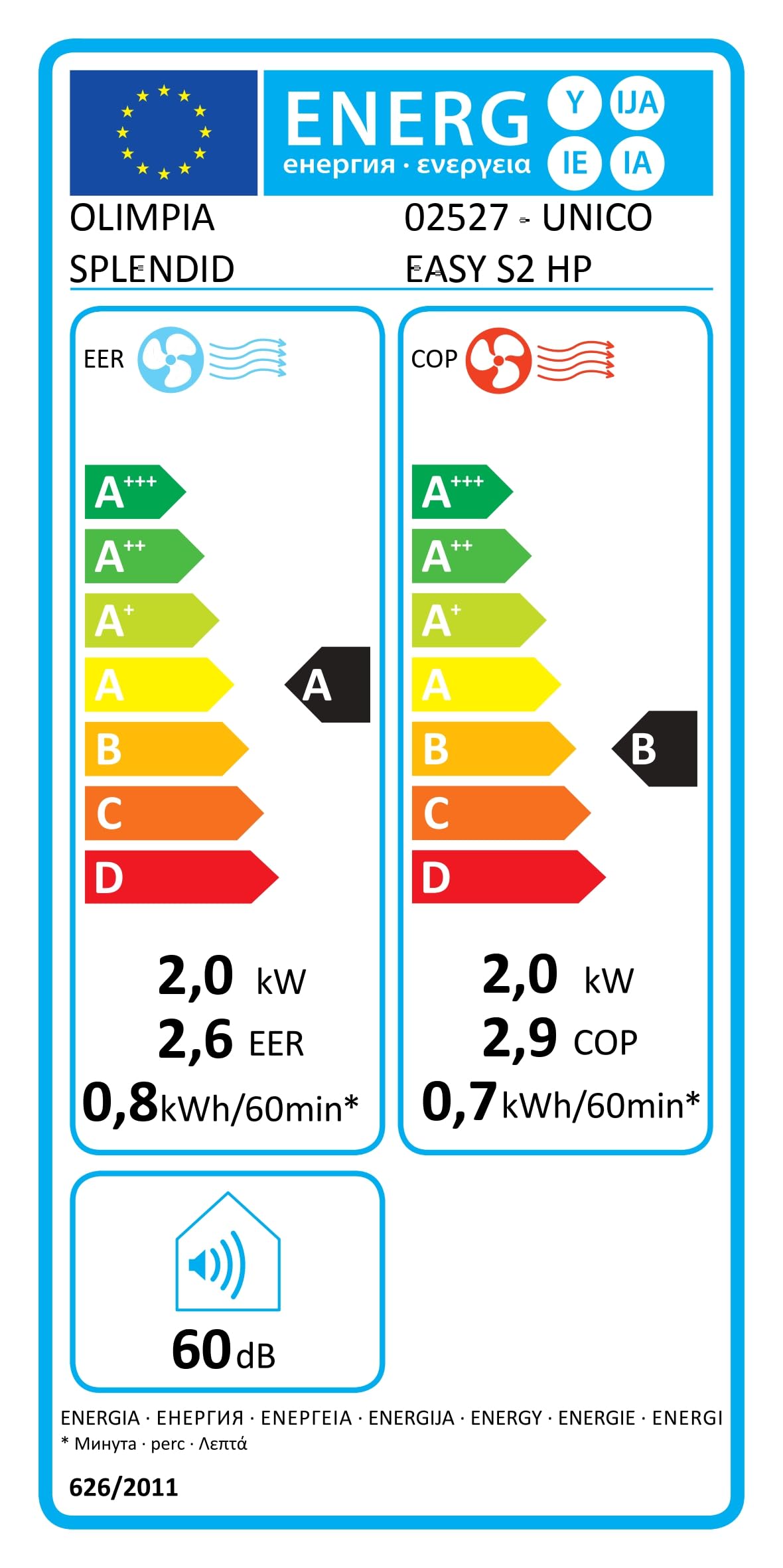 OLIMPIA SPLENDID UNICO EASY S2 HP Klimagerät Heizen & Kühlen ohne Außeneinheit