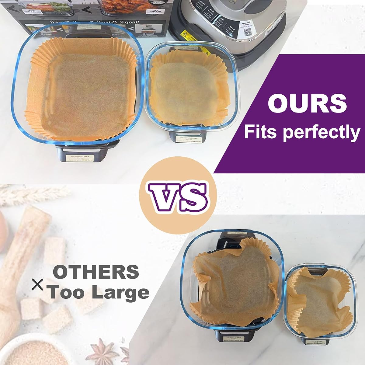 Air Fryer Liners Disposable for Ninja Crispi, Ninja Crispi Accessories For 4 QT & 6 Cup 260 pcs image 1