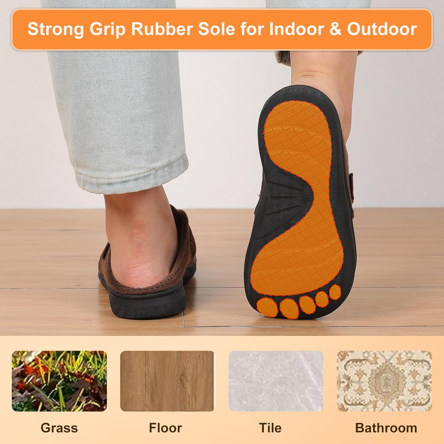 JOINFREE Womens Slippers Wide Slip on Mules Adjustable Diabetic Slipper Warm Memory Foam House Slippers for Edema Swollen Bunions Indoor & Outdoor - Image 6