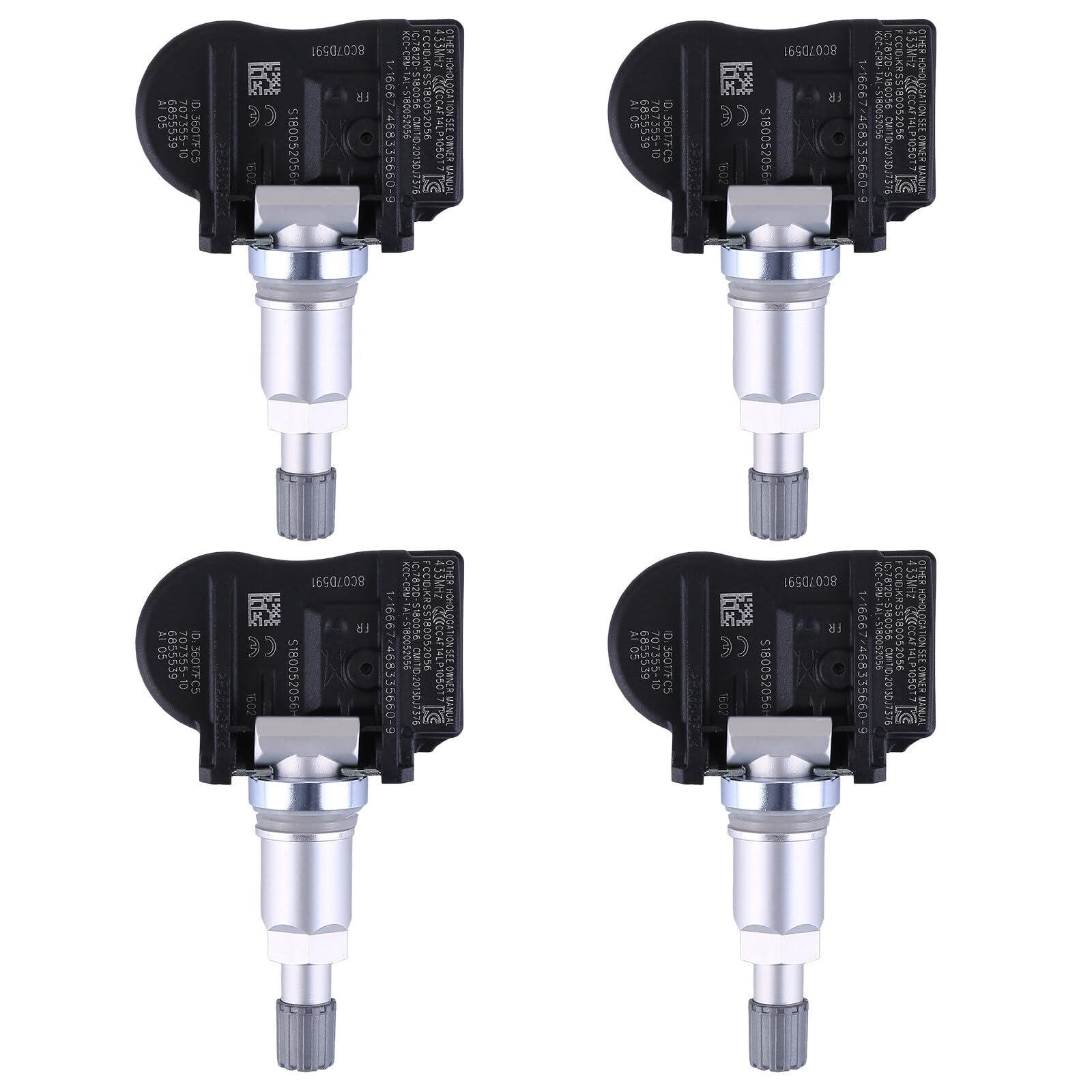 BYNYXI Lot de 4 capteurs de pression des pneus pour Série 3 F30 F31 F32 F33 F34 4 X1 F36 F45 F46 F48 M3 F80 F83 F87 F20 F21 F22 F23 RDKS TPMS Capteur de pression des pneus Système de contrôle de la