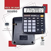 Vista 5 de CATIGA CD-2786 - Calculadora de escritorio de 12 dígitos con pantalla LCD grande y botón sensible, energía solar dual y batería, función estándar