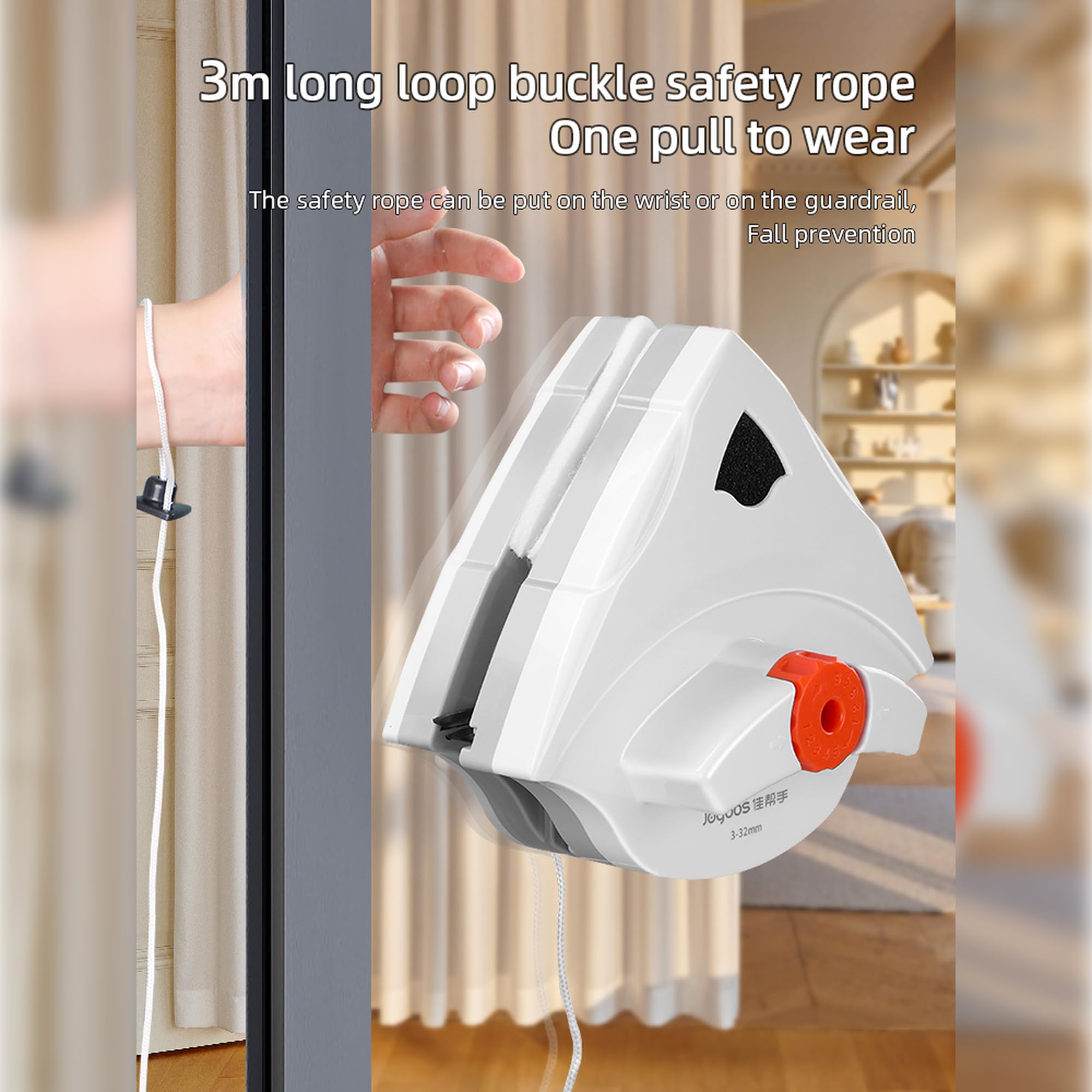 Pulitore magnetico per finestra a doppia faccia 15-24 mm