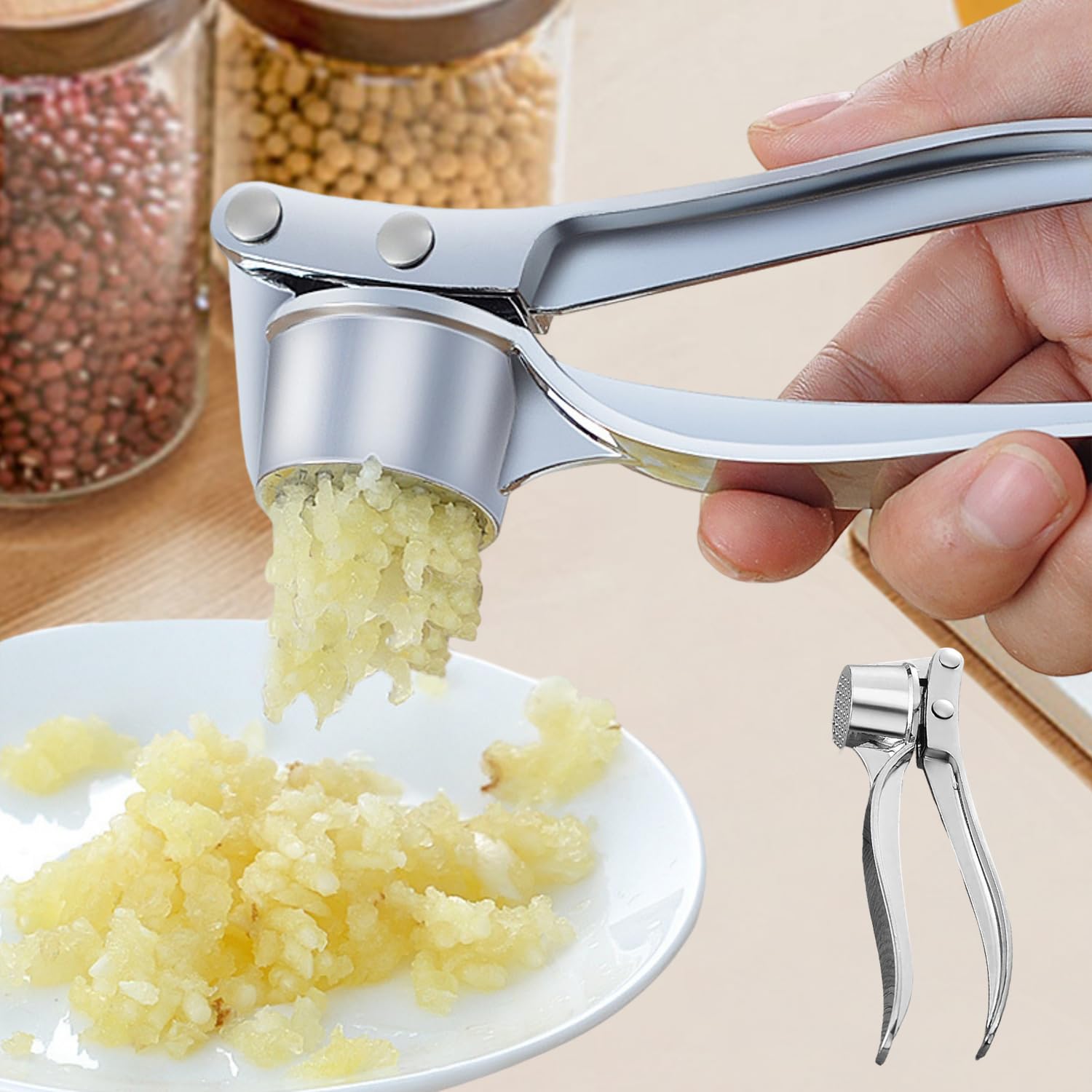 Manual Garlic Press for Kitchen Use Handheld Garlic Crusher Tool Cooking Easy Mincing and Crushing for Home Chefs Culinary